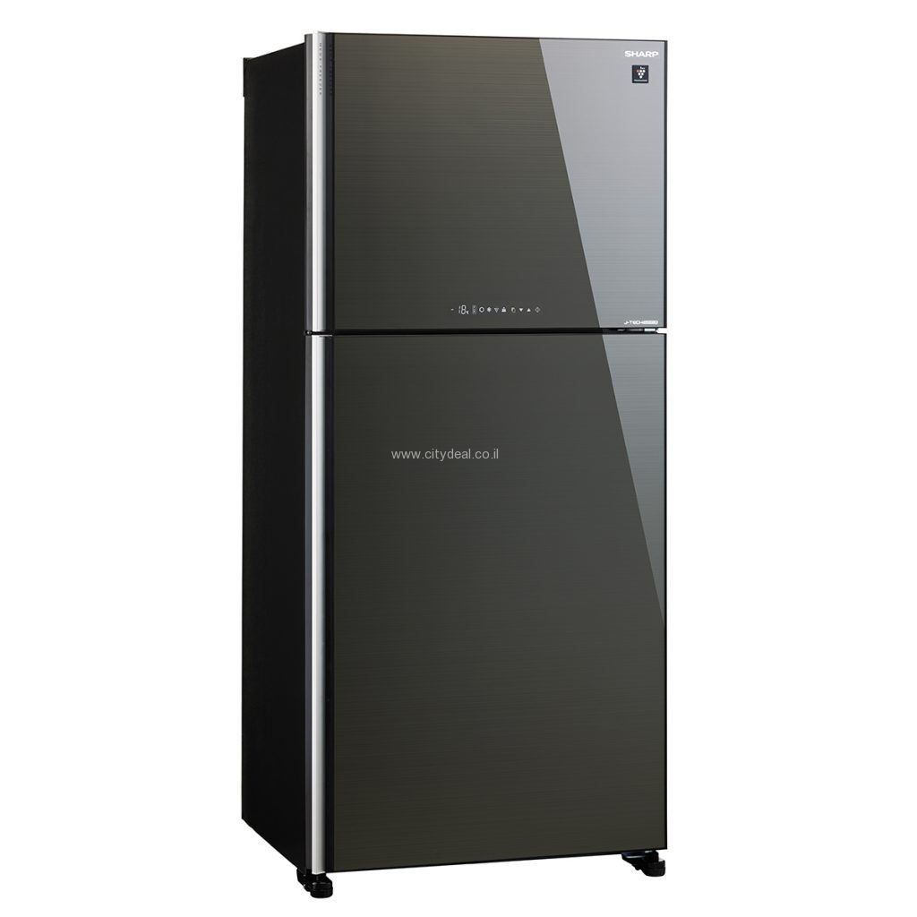 מקרר מקפיא עליון 2 דלתות Sharp SJ-4650DS שארפ 517 ליטר זכוכית דארק סילבר עם פיקוד שבת - יבואן רשמי