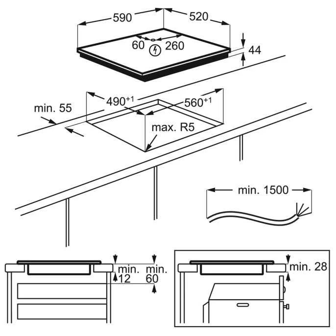 כיריים אינדוקציה AEG IKE64471FB – ברוחב 60 ס"מ עם Hob2Hood ואזור ProCook גמיש | יבואן רשמי – תמונה 8