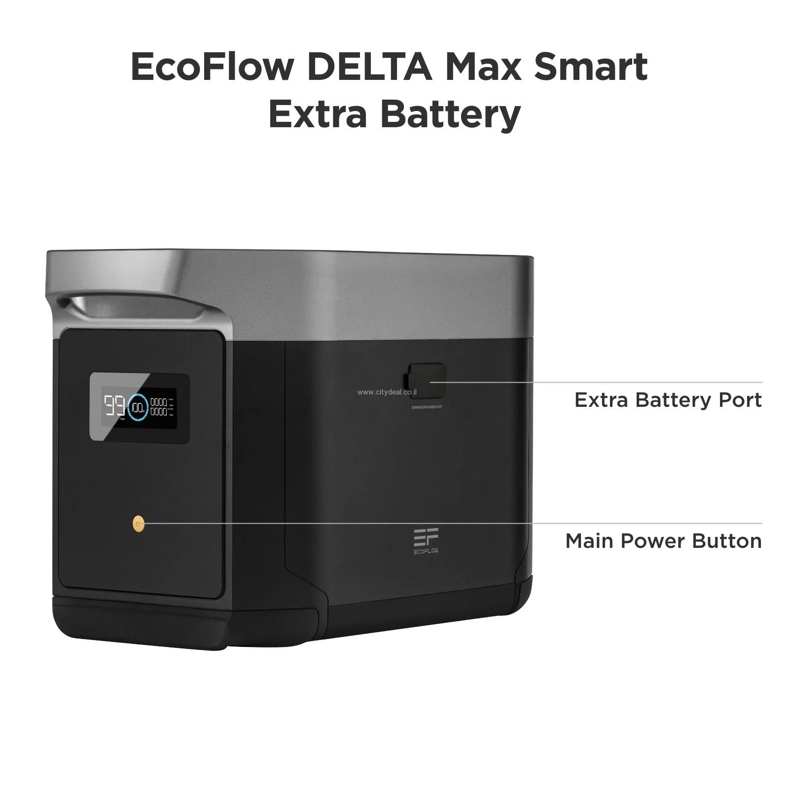 EcoFlow Delta Max 2000 – ,תא הרחבה לתחנת כוח 2016Wh | טעינה מהירה | יבואן רשמי – תמונה 4