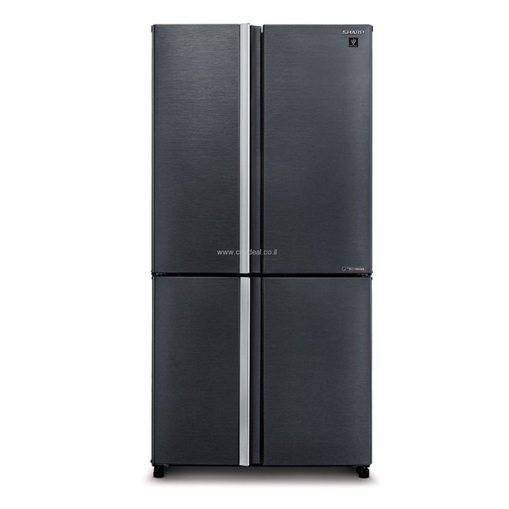 מקרר 4 דלתות מקפיא תחתון Sharp SJ-8950SL שארפ 578 ליטר אינוורטר No Frost נירוסטה שחורה עם פיקוד שבת - יבואן רשמי