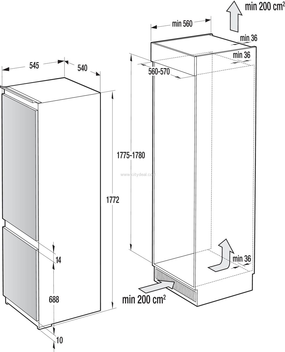מקרר אינטגרלי מקפיא תחתון RIKNF6100IL Gorenje – תמונה 2