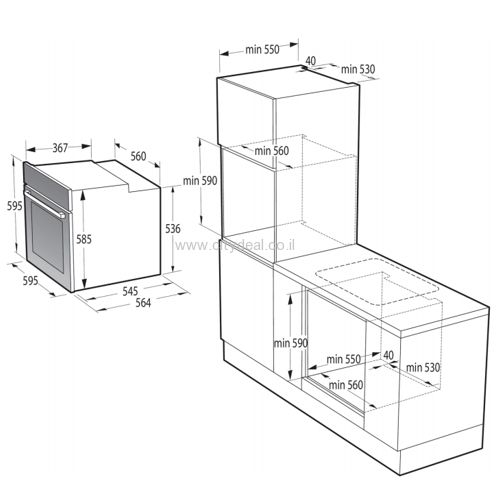 תנור אפייה בנוי פירוליטי 77 ל׳ Gorenje BPS6737E14BG | 360° MultiFlow | זכוכית שחורה | – תמונה 10