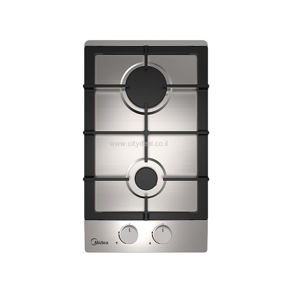 כיריים גז דומינו Midea 30SB005 נירוסטה עם 2 להבות בישול - יבואן רשמי | משלוח מהיר
