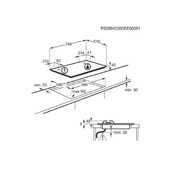 Zanussi ZGO78530BA - כיריים גז 5 להבות בצבע שחור זנוסי יבואן רשמי – תמונה 2