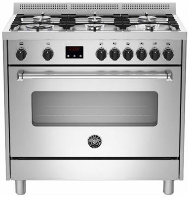 תנור משולב כיריים 90 ס"מ Bertazzoni דגם AMS96D61BX/19 יבואן רשמי - נירוסטה