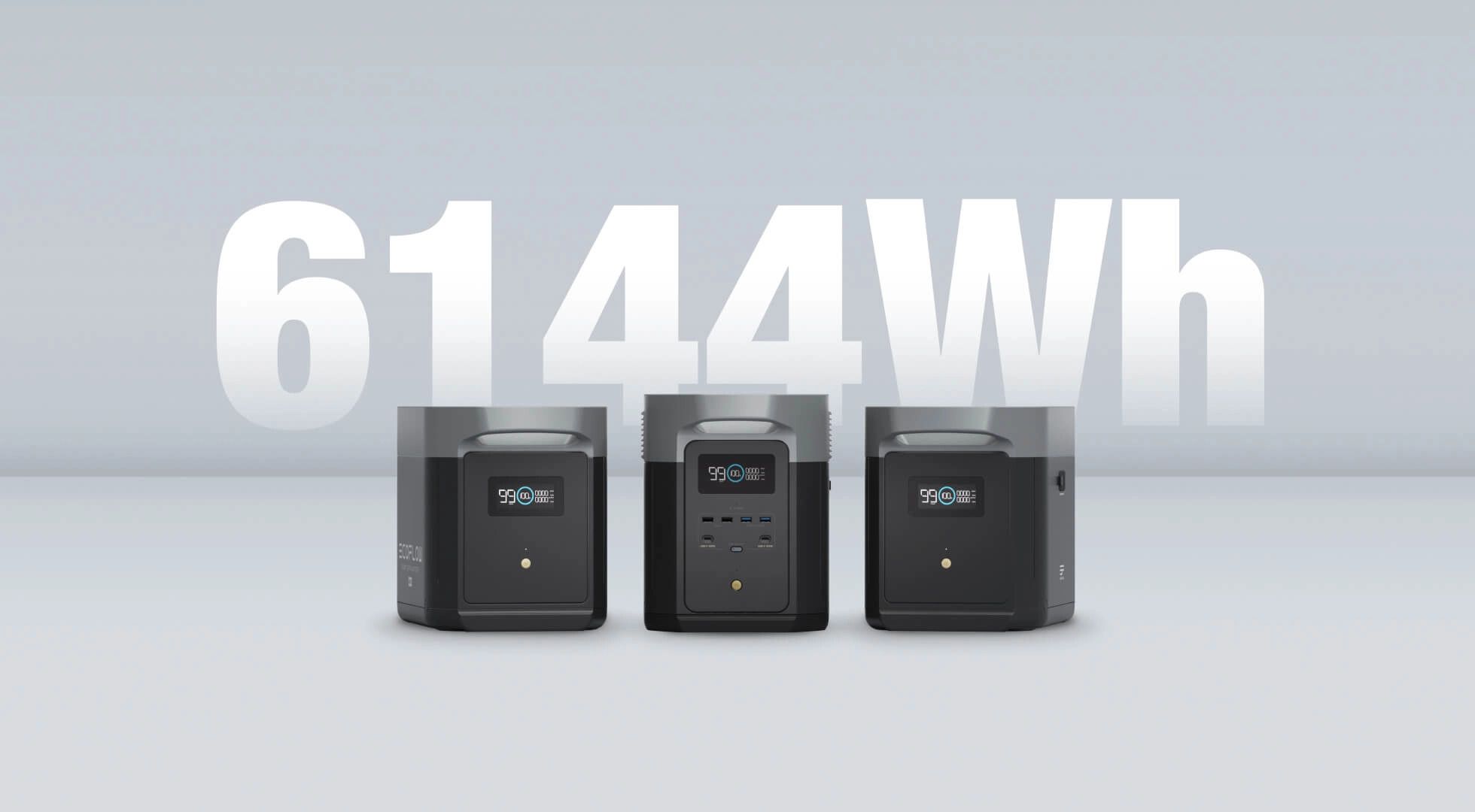 קיט תחנת כוח ניידת ECOFLOW DELTA 2 MAX + סט 2 תאי הרחבה יבואן רשמי - הספק 6kWh