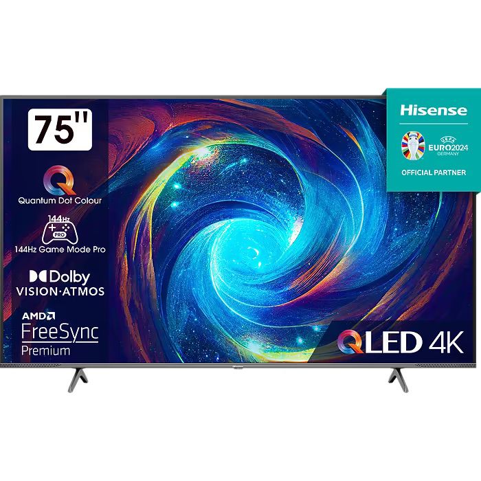 טלוויזיה חכמה 75 אינץ' HISENSE דגם 75E7KQ PRO QLED 4K יבואן רשמי