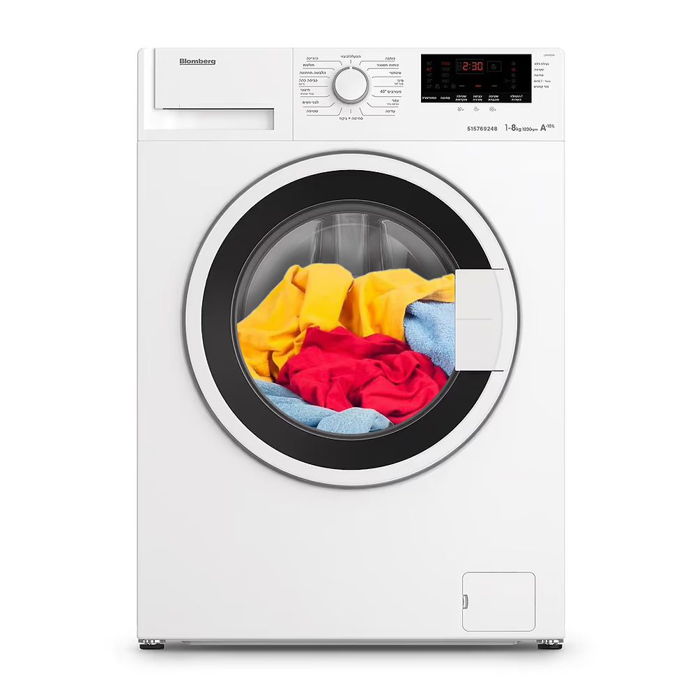 מכונת כביסה BLOMBERG פתח קדמי 8 ק"ג דגם LWF8107W - לבן, תפריט בעברית, יבואן רשמי – תמונה 5