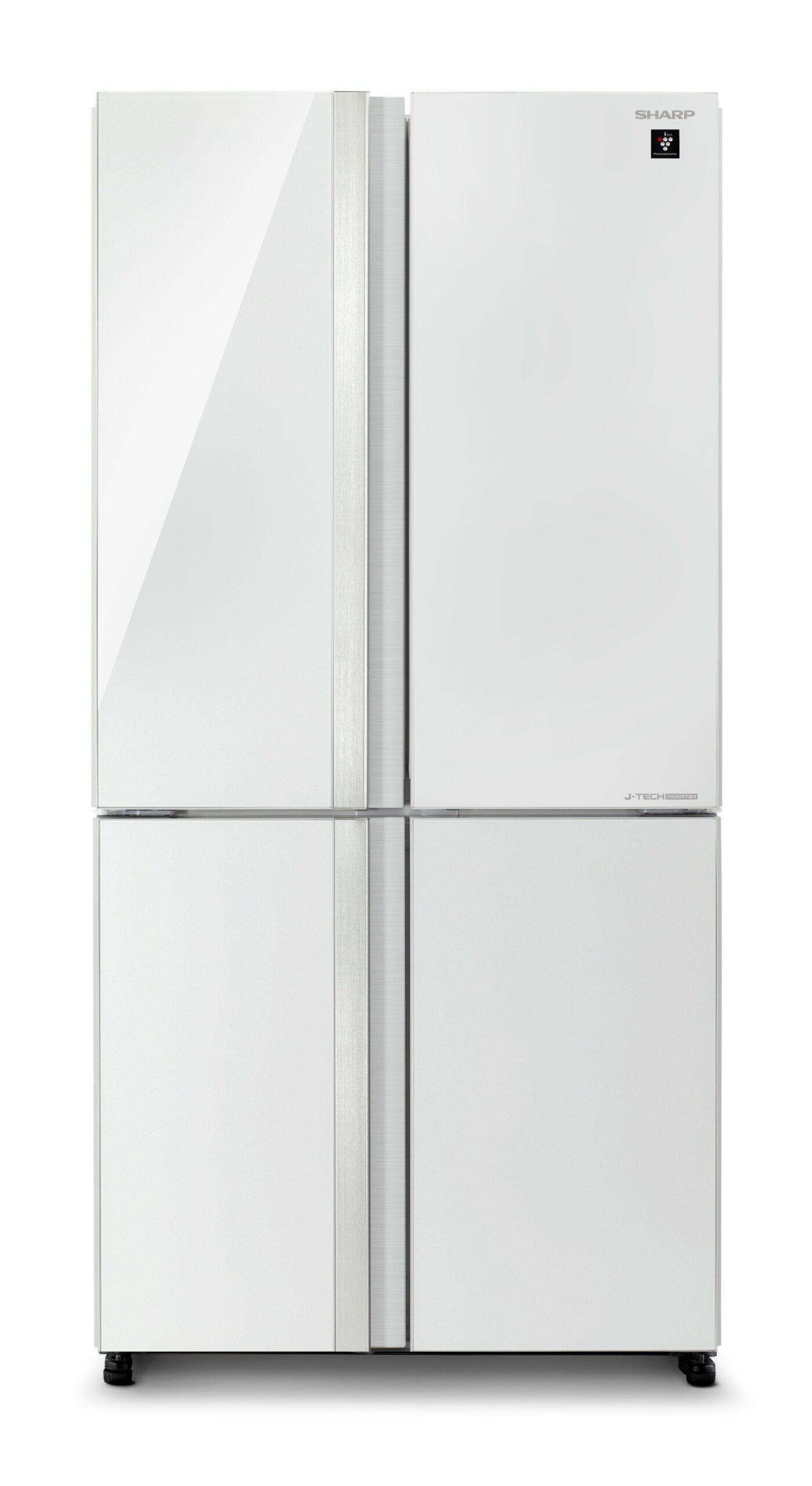 מקרר שארפ 4 דלתות מקפיא תחתון Sharp SJ-8841WH בנפח 611 ליטר אינוורטר No Frost זכוכית לבנה עם פיקוד שבת - יבואן רשמי