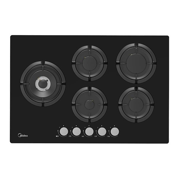 כיריים גז 5 להבות זכוכית שחורה MIDEA 75GH503 יבואן רשמי