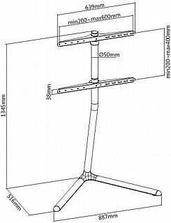 מעמד טלוויזיה עד 65" כולל מדף נסתר לממיר EAZO FS888B – תמונה 5