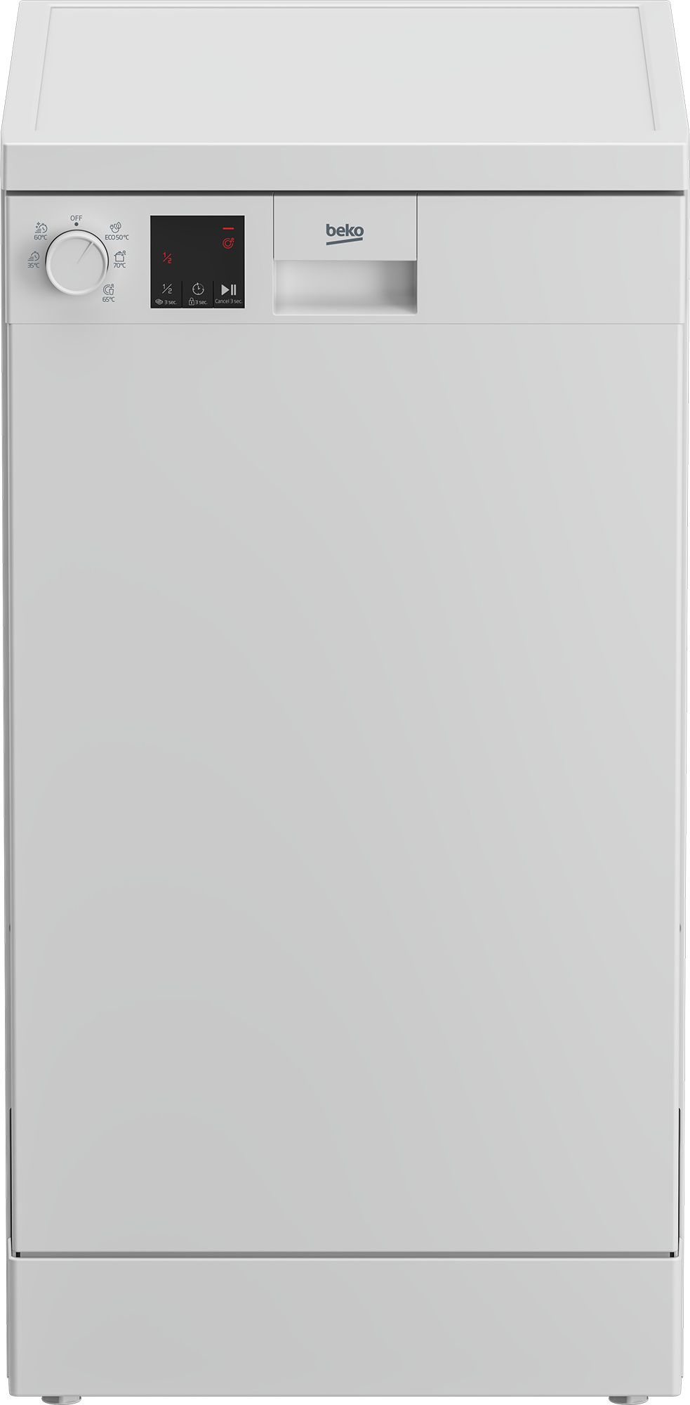 מדיח כלים צר Beko DVS05026W לבן - 10 מערכות כלים | יבואן רשמי-משלוח מהיר