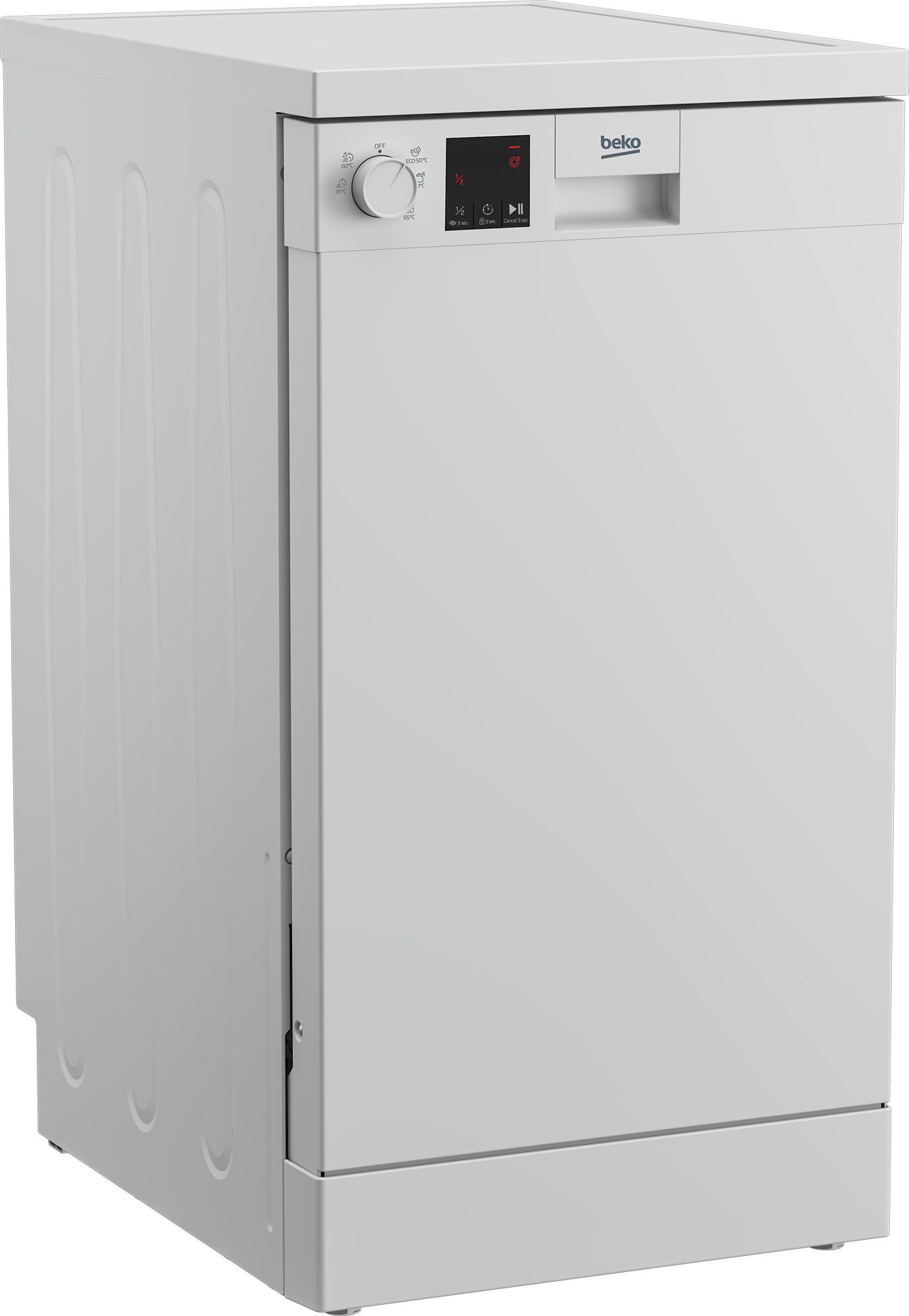 מדיח כלים צר Beko DVS05026W לבן - 10 מערכות כלים | יבואן רשמי-משלוח מהיר – תמונה 2
