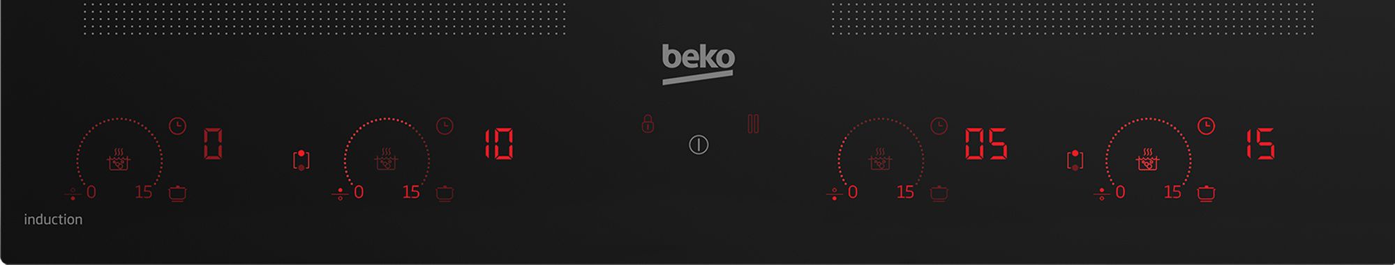 כיריים אינדוקציה Beko HII68811NT שחור - 8 אזורי בישול יבואן רשמי
