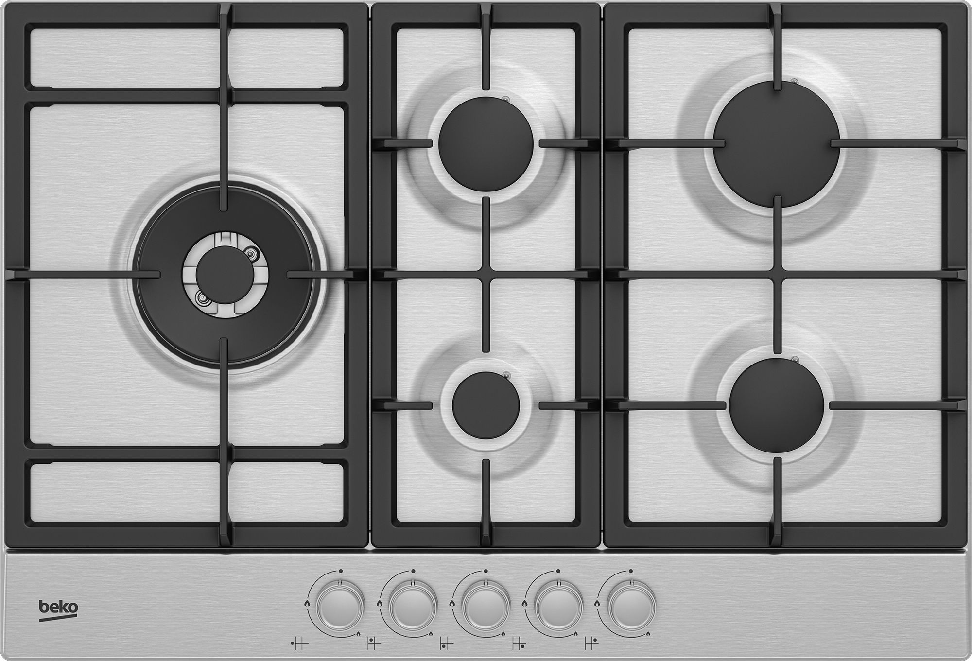 כיריים גז 5 להבות Beko HIAL752205SX נירוסטה יבואן רשמי – תמונה 3