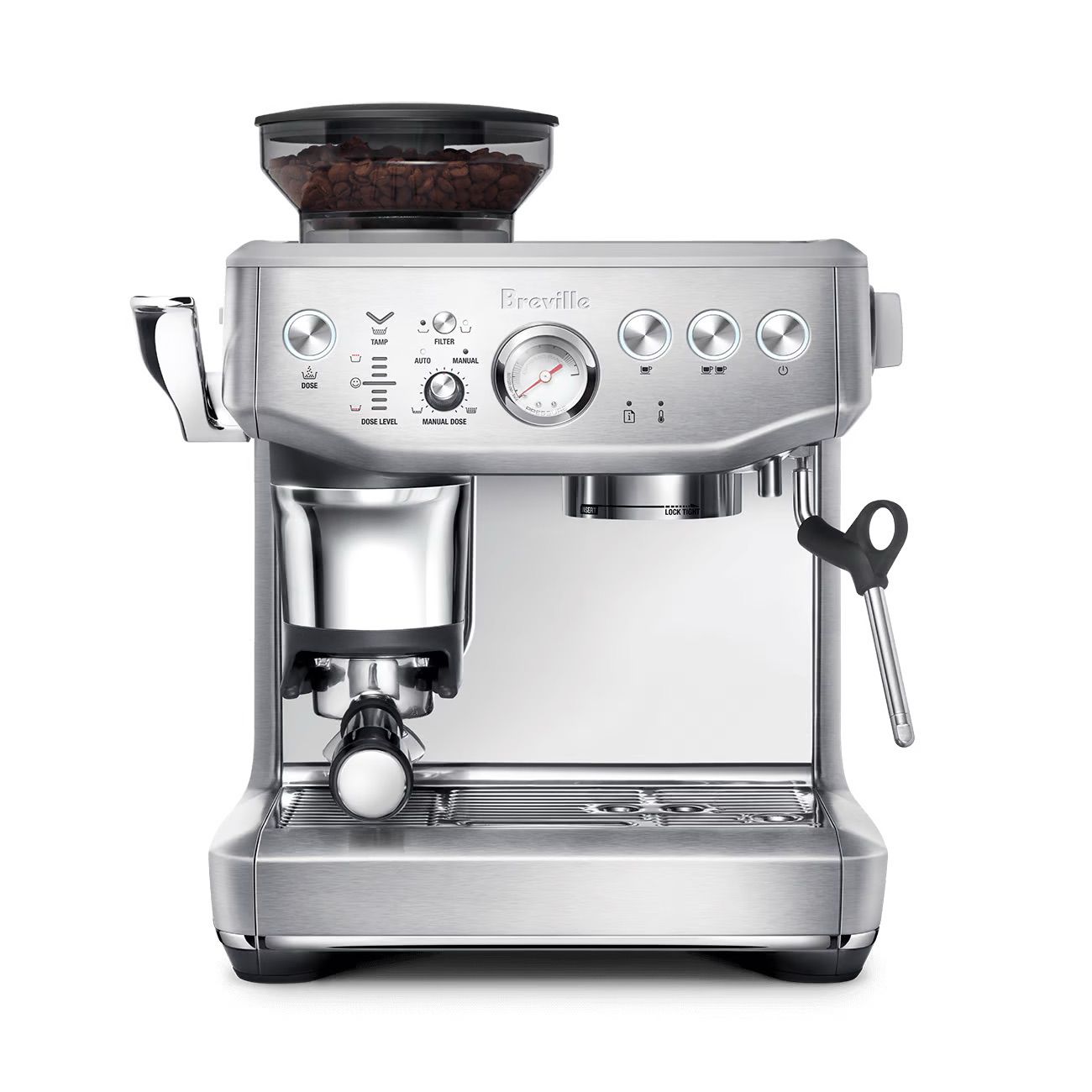 Breville Barista Express Impress BES876BSS - מכונת אספרסו עם מטחנה מובנית, 25 דרגות טחינה והקצפת חלב מקצועית | יבואן רשמי | משלוח מהיר