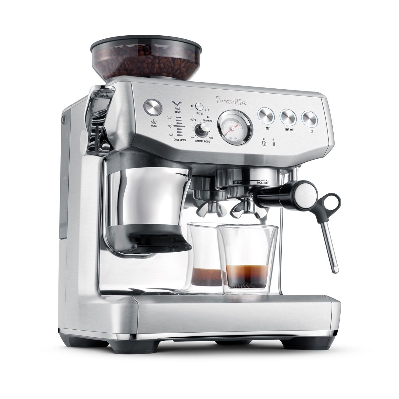 Breville Barista Express Impress BES876BSS - מכונת אספרסו עם מטחנה מובנית, 25 דרגות טחינה והקצפת חלב מקצועית | יבואן רשמי | משלוח מהיר – תמונה 4