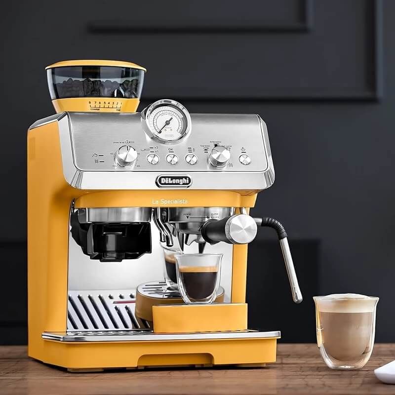 מכונת קפה ידנית DeLonghi EC9155.YE La Specialista Arte – צהובה עם מטחנה מובנית וחוויית בריסטה ביתית | יבואן רשמי-משלוח מהיר – תמונה 3
