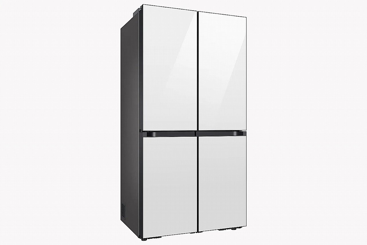 מקרר 4 דלתות מקפיא תחתון 852 ליטר Samsung RF88DB9623WH BESPOKE זכוכית לבנה- יבואן רשמי