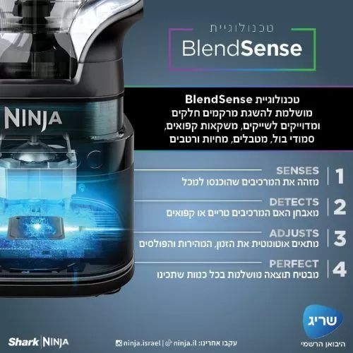 NINJA DETECT בלנדר עוצמתי ושייקר דגם TB303 | יבואן רשמי-משלוח מהיר – תמונה 6