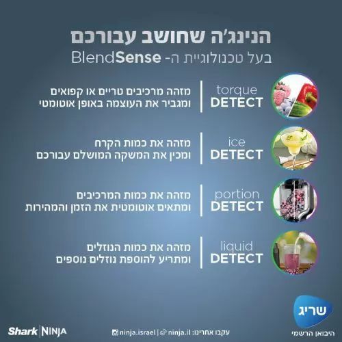 NINJA DETECT בלנדר עוצמתי ושייקר דגם TB303 | יבואן רשמי-משלוח מהיר – תמונה 7