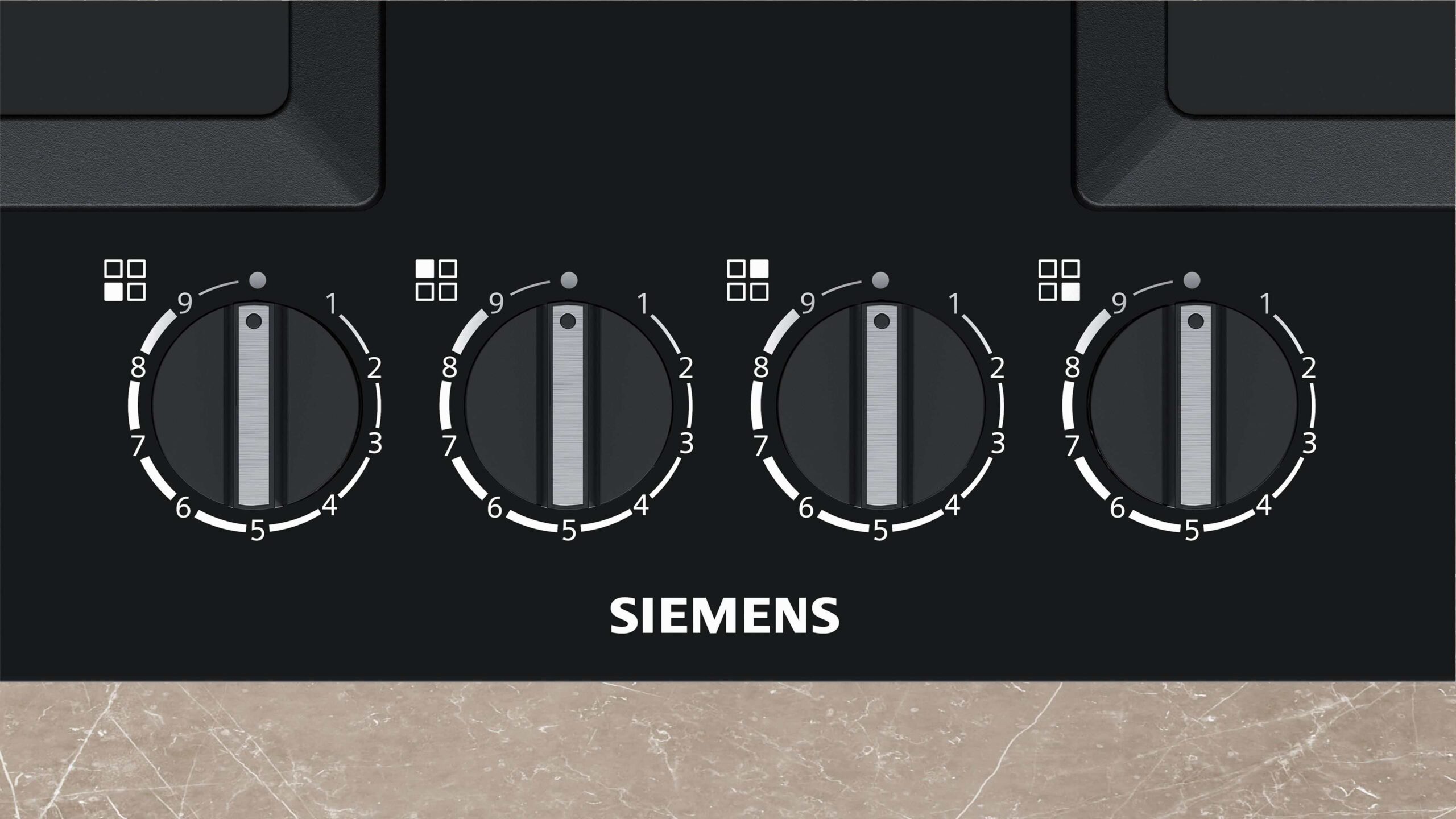 כיריים גז 60 ס"מ 4 להבות SIEMENS IQ500 EP6A6HB25Y זכוכית שחורה - יבואן רשמי – תמונה 5