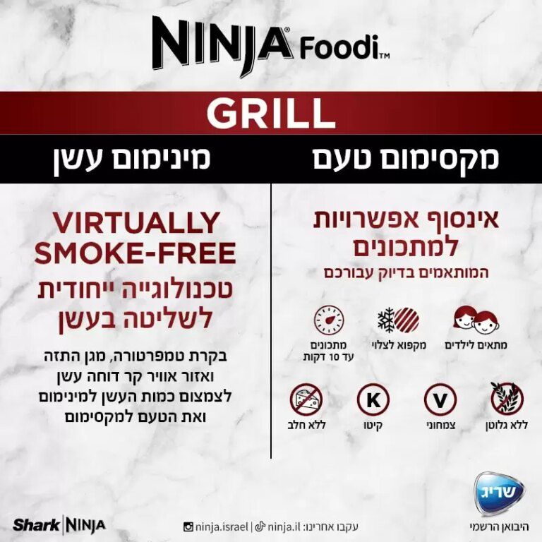 גריל חשמלי Ninja EG203 נינג'ה - יבואן רשמי – תמונה 5