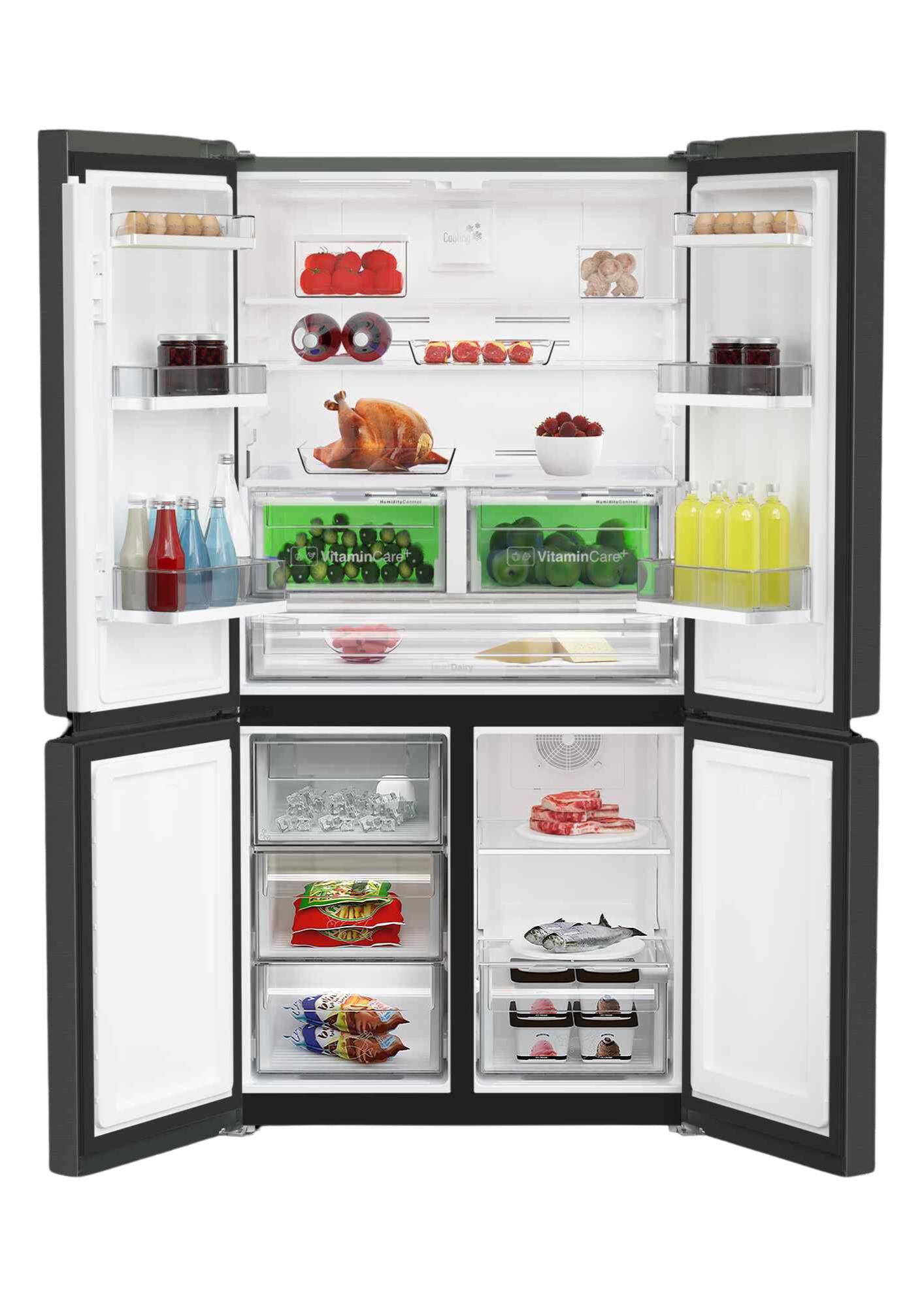 מקרר 4 דלתות Blomberg KQD1638XBR – בנפח 572 ליטר עם, ICE MAKER ומבנה ארגונומי חכם | יבואן רשמי-משלוח מהיר – תמונה 3