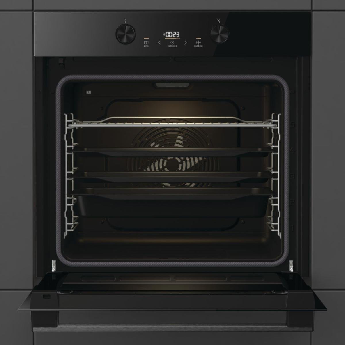 תנור בילד אין Gorenje BPS6737E04DBG פירוליטי, זכוכית שחורה, 60 ס"מ, 77 ליטר | יבואן רשמי