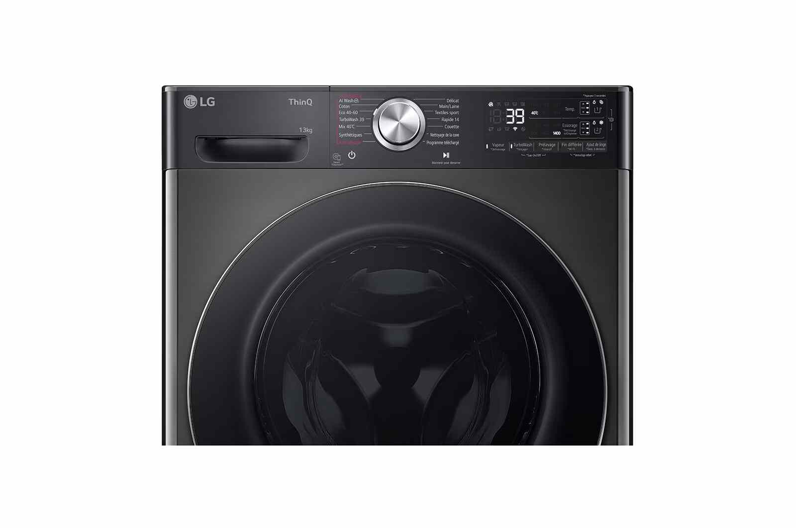 מכונת כביסה LG F34R92BSTA עם ezDispense ,קיבולת 13 ק"ג, פתח קדמי, נירוסטה כהה – תמונה 2