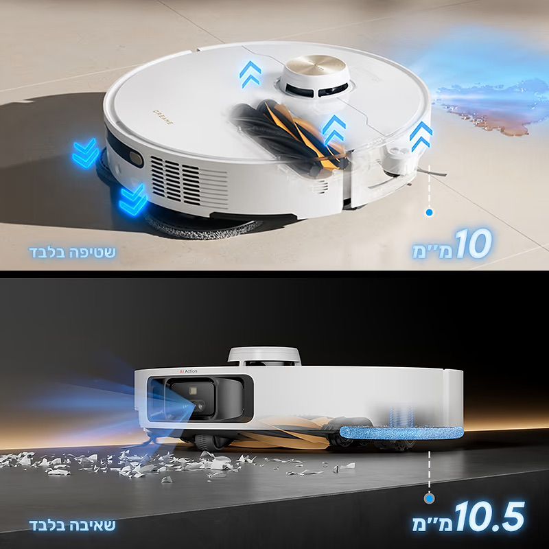 Dreame L40S Pro Ultra – שואב אבק רובוטי חכם עם שטיפה מתקדמת, 19,000Pa ועמדה אוטומטית מלאה | יבואן רשמי-משלוח מהיר – תמונה 9