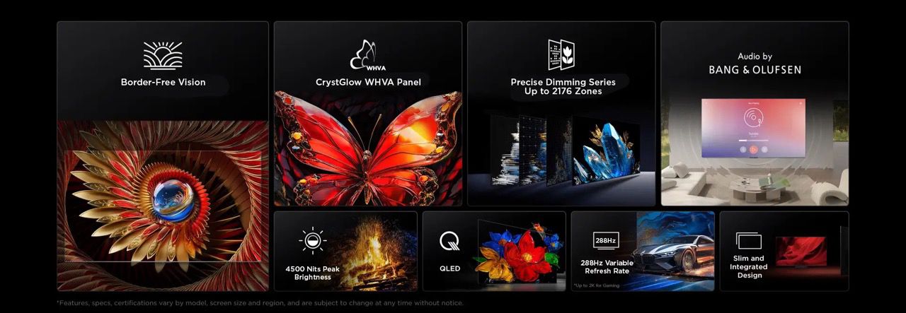TCL 85C8K QD-Mini LED: טלוויזיית 85 אינץ' עם 4500 ניטים ו-Bang & Olufsen | יבואן רשמי-משלוח מהיר – תמונה 5