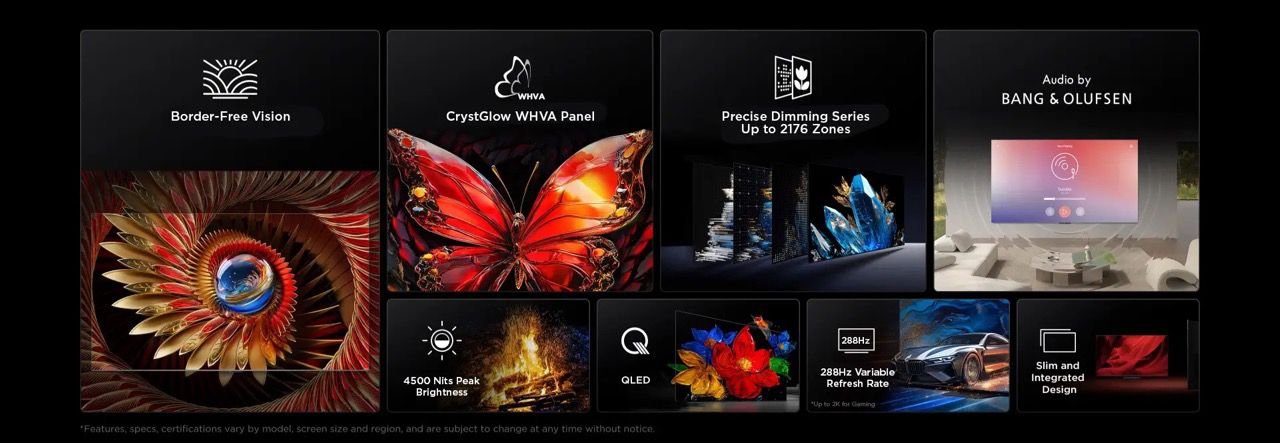 TCL 98C8K QD-Mini LED: טלוויזיית 98 אינץ' עם 4500 ניטים ו-Bang & Olufsen | יבואן רשמי – תמונה 5
