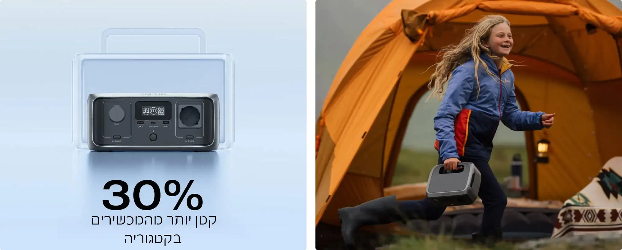 EcoFlow RIVER 3 UPS – תחנת כוח ניידת קומפקטית 245wh לגיבוי חשמל חכם ושקט | יבואן רשמי-משלוח מהיר – תמונה 4