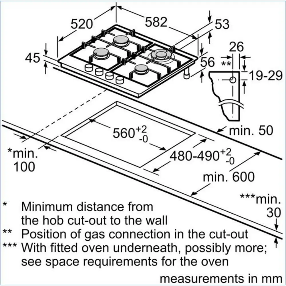 Bosch PCH6A5I90Y - כיריים גז 4 להבות עם FlameSelect יבואן רשמי | משלוח מהיר – תמונה 3