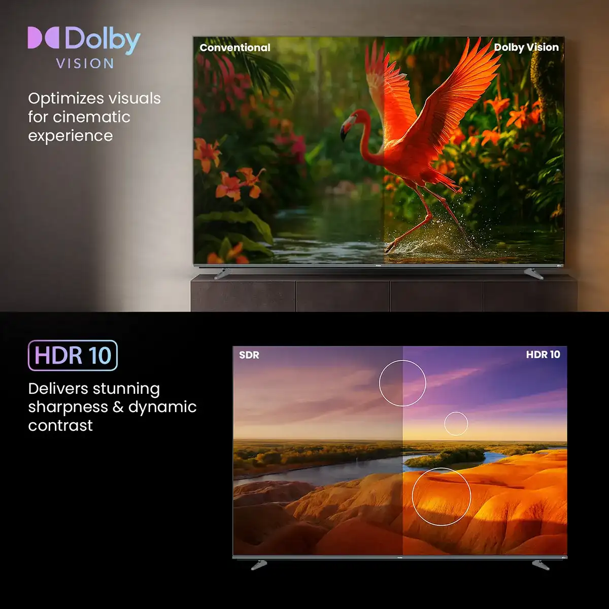 Haier H65M80FUX - טלוויזיה חכמה 65 אינץ' QD-Mini LED 4K עם סאונד מבית KEF | יבואן רשמי – תמונה 5