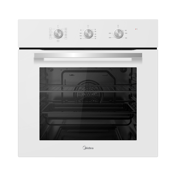 MIDEA 65DME30004WH תנור אפייה בנוי מכני 70 ליטר 8 תכניות 60 ס"מ בדירוג A חסכוני - יבואן רשמי