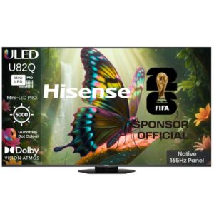 טלוויזיה חכמה Hisense 75U82Q 75 אינץ׳ Mini-LED 4K – בהירות 5000 Nits ו-165Hz | יבואן רשמי