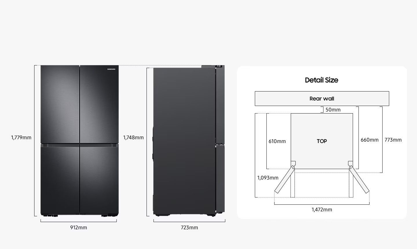 מקרר 4 דלתות Samsung RF59C701EB1 – נפח 649 ליטר בגימור Black Elegant | יבואן רשמי – תמונה 3