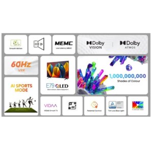 Hisense 50E79NQ טלוויזיה חכמה 50 אינץ' QLED 4K - שלוש שנים אחריות ע"י היבואן הרשמי