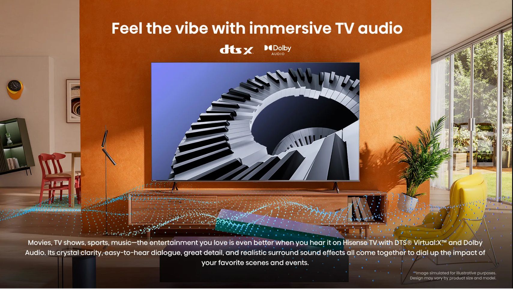 Hisense 75A69N טלוויזיה חכמה 75 אינץ' 4K UHD Smart TV - עם Dolby Vision™ ו-DTS Virtual:X – תמונה 5