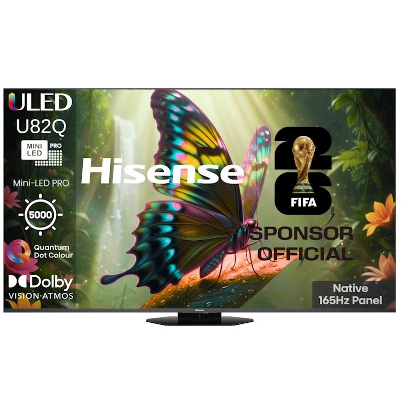טלוויזיה חכמה Hisense 85U82Q 85 אינץ׳ Mini-LED 4K – בהירות 5000 Nits ו-165Hz | יבואן רשמי