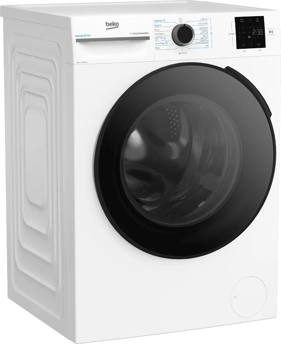 BEKO BK8132NX- מכונת כביסה 8 ק"ג פתח קדמי לבן בקו | יבואן רשמי – תמונה 2