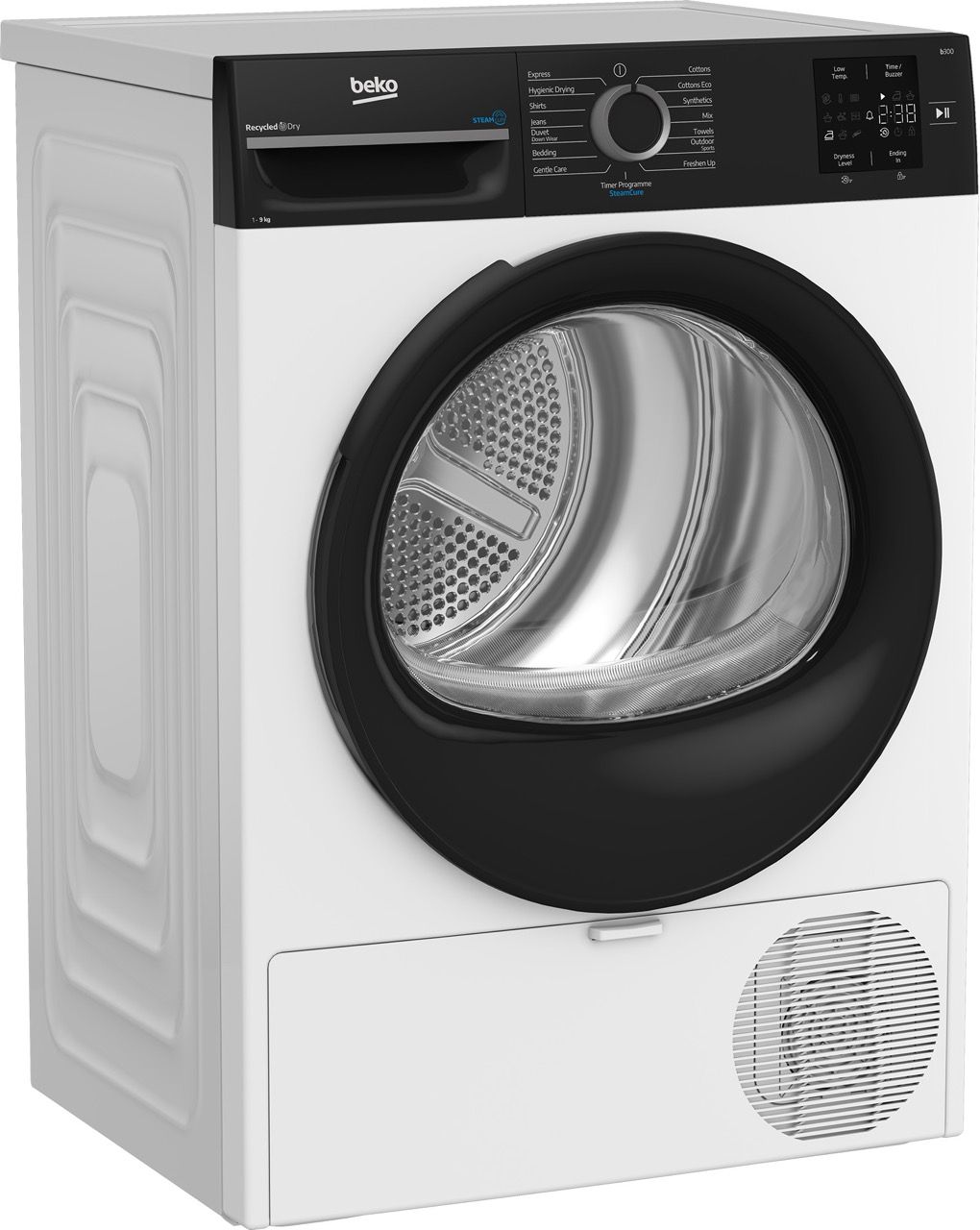 מייבש כביסה 9 ק"ג Beko BM3T4935W עם קונדנסור משאבת חום וטיפול בקיטור - יבואן רשמי – תמונה 4