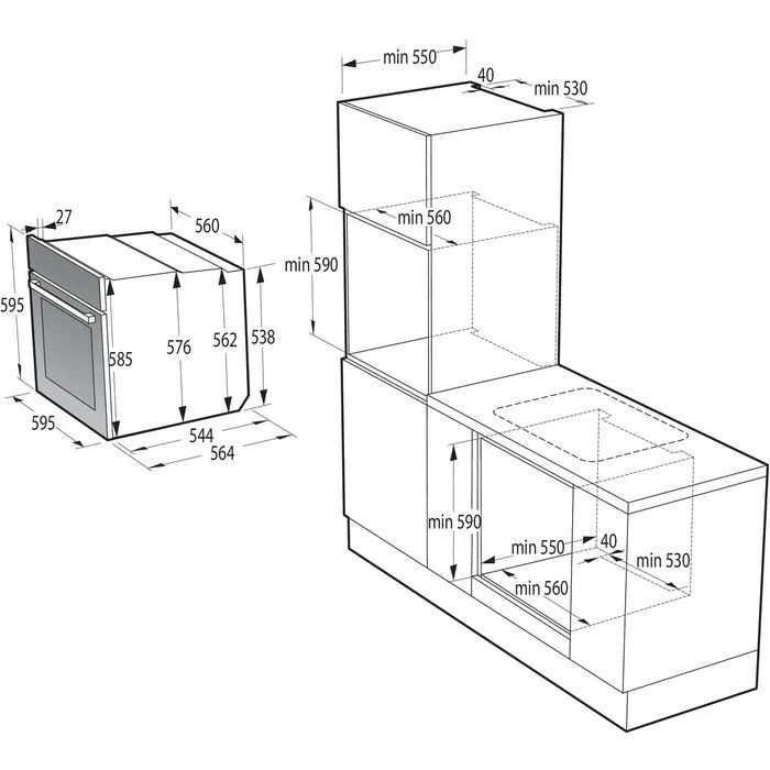 Gorenje BO6737E03BG - תנור בנוי 60 ס"מ בנפח 77 ליטר בצבע נירוסטה | יבואן רשמי – תמונה 3