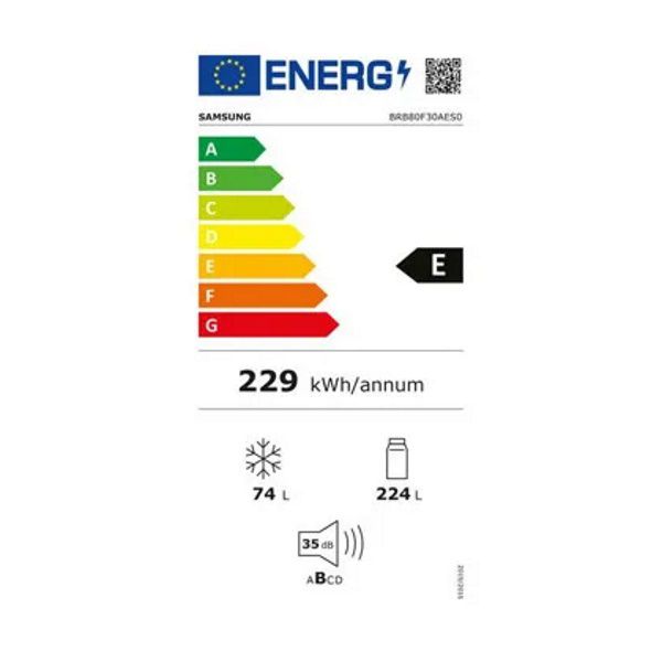 Samsung BRB80F30AES0 – מקרר אינטגרלי מקפיא תחתון 298 ליטר Space Max סמסונג | יבואן רשמי