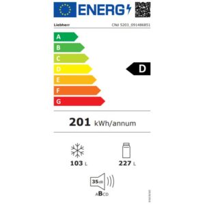 Liebherr CNd 5203 - מקרר מקפיא תחתון לבן ליבהר, NoFrost + DuoCooling | יבואן רשמי