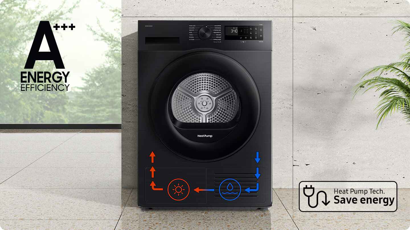 מייבש כביסה Samsung DV90DG52A0AE – בקיבולת 9 ק"ג Heat Pump עם SmartThings ודירוג A+++ | יבואן רשמי – תמונה 13