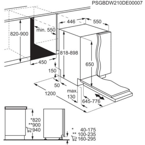 Electrolux EEM43200L - מדיח כלים צר אינטגרלי חכם עם טכנולוגיית AirDry ו-QuickSelect