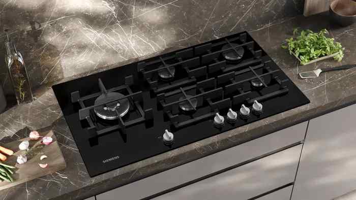 Siemens EP7A6QI40Y – כיריים גז iQ500 רחבות 75 ס״מ זכוכית שחורה עם מבער ווק עוצמתי יבואן רשמי | משלוח מהיר – תמונה 6